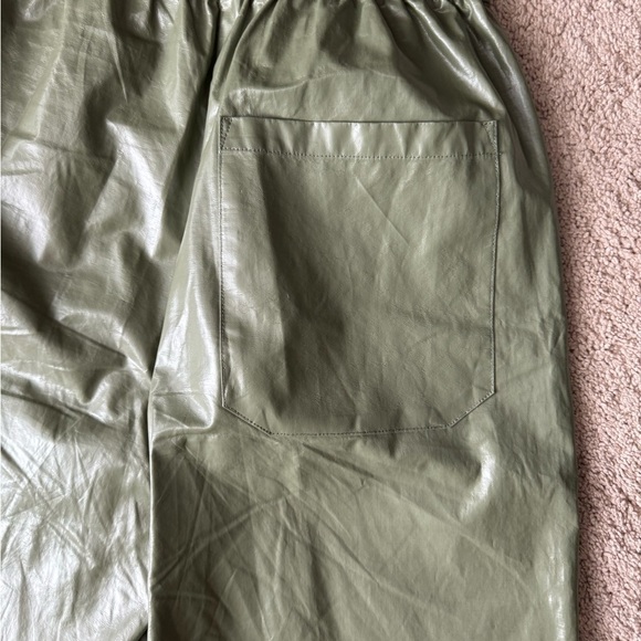 Rachel Comey- Olive Green Waxed Linsley Long Length Drawstring Shorts - Picture 9 of 10